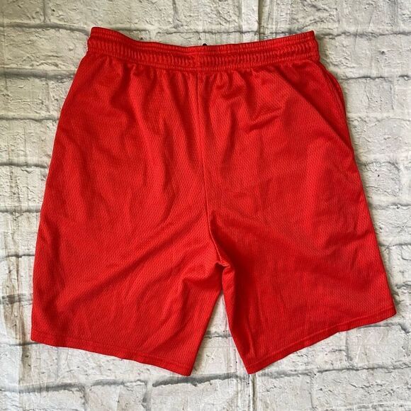 Reebok men M pull on athletic shorts w/elastic drawstring waist orange - Picture 6 of 8